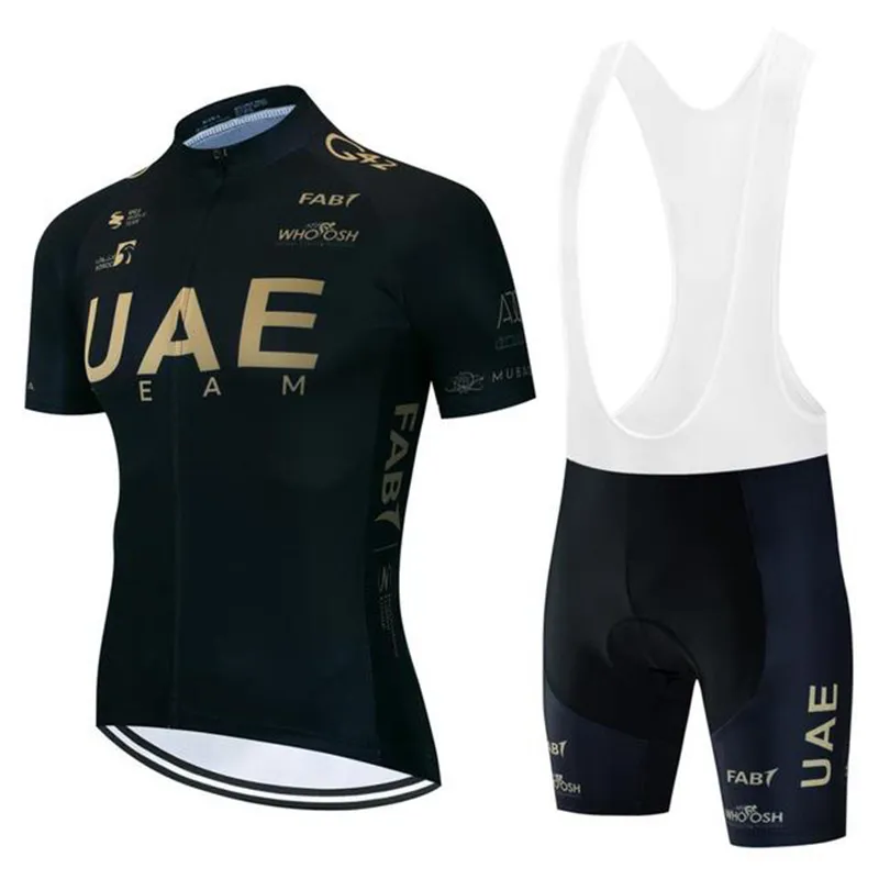 2023 UAE Team Cycling Short Sleeves Jersey Trägershorts Sets Meistverkaufte Anti-UV-Sommer-Fahrradkleidung Atmungsaktive Fahrradsportuniform Ropa Ciclismo Y23030606