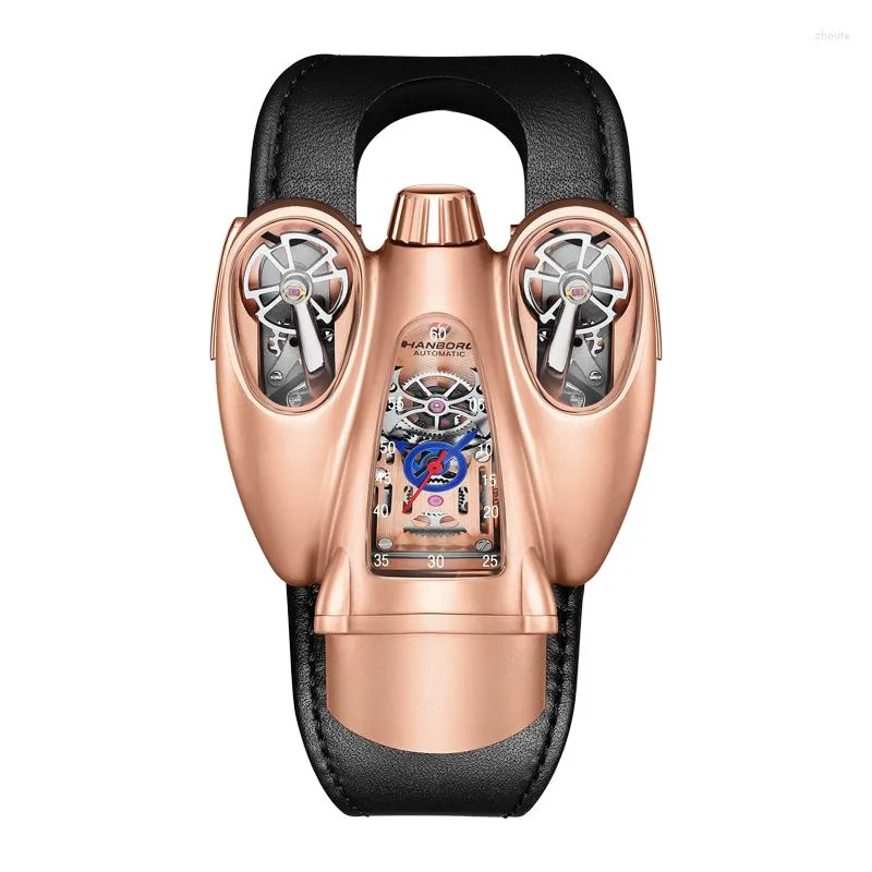 Wristwatches Relogio Masculino HANBORO Watch For Men Fashion Automatic Mechanical Quartz Wristwatch 50m Waterproof Dual
