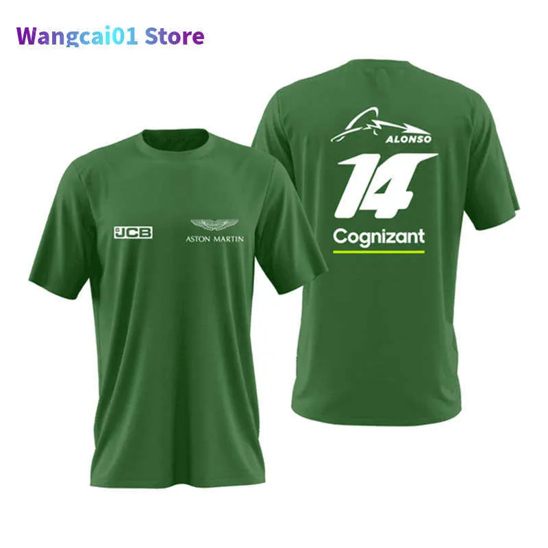 wangcai01 Men's T-Shirts High Quality Apparel Spanish Driver Hot Selling F1 Racing Jersey Fernando Alonso Aston Martin 14 F1 2023 T Shirt 0306H23