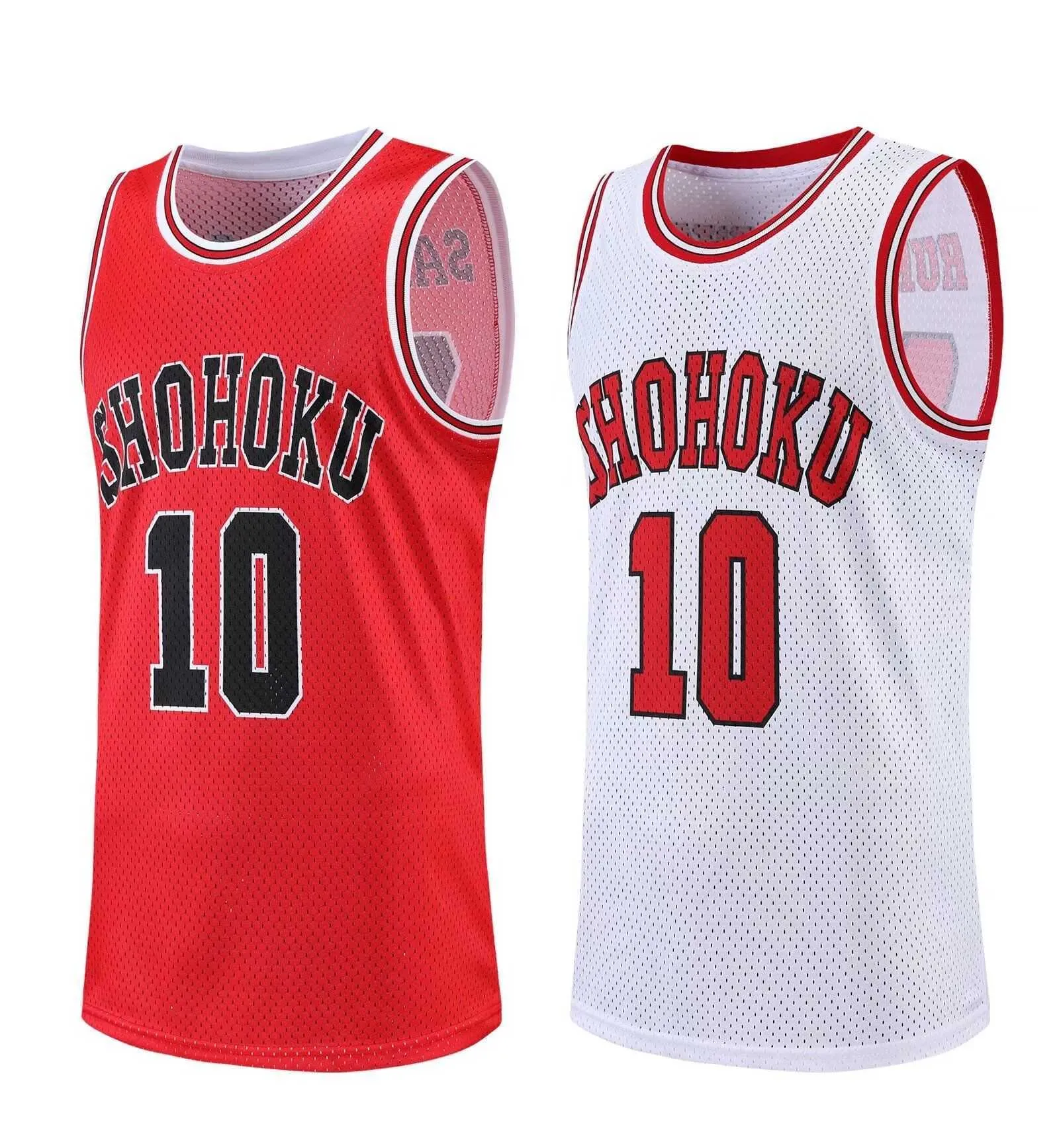 Erkek Tişörtleri Anime Shohoku Okul Basketbol Takımı Jersey Vest Cosplay Com Sakuragi Rukawa Jersey Gömlek Spor Giyim Gevşek Tank Top L230306