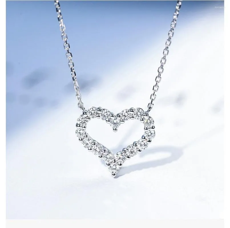 Подвесные ожерелья Ожерелье Танабата Пара Цепь Ювелирные украшения День Святого Валентина Рождественский подарок Peach Heart Full Diamond