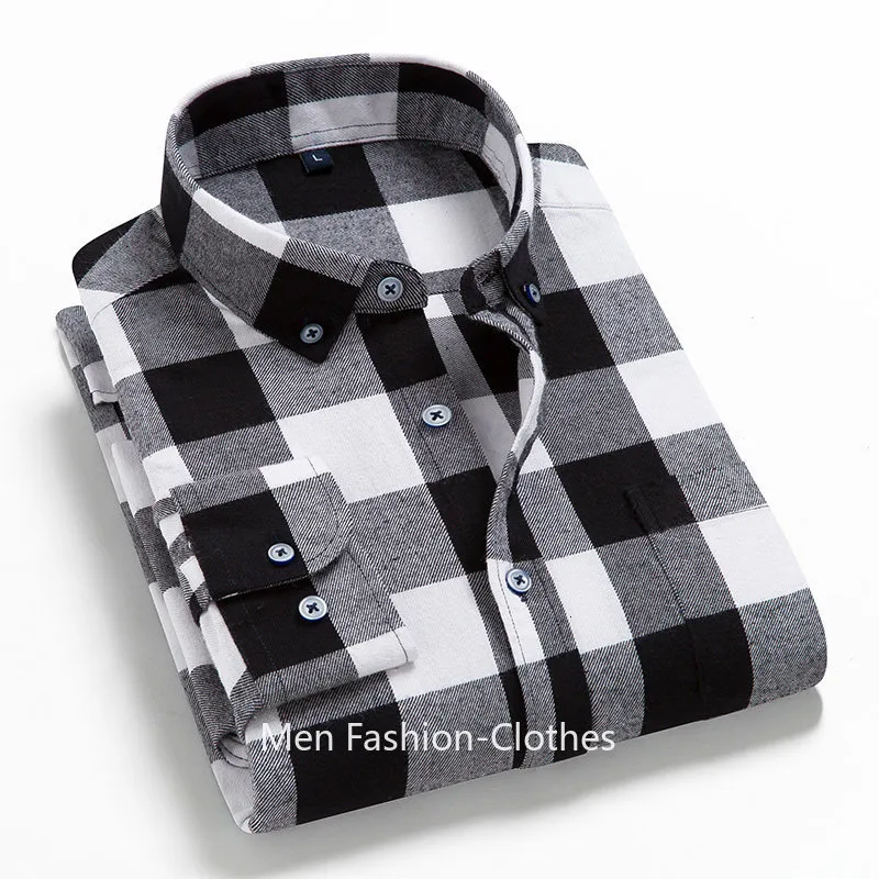 Mäns avslappnade skjortor man pläd skjortor bomullskemise manliga blusar avslappnad långärmad formell affärsskjorta herrkläder 230303