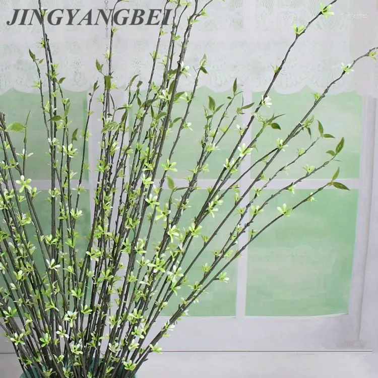 Decorative Flowers 19 Fork 90cm Artificial Willow Leaf Fake Plastic Tree Buds Branch Aquatic Green Plants Wedding Home Decoration