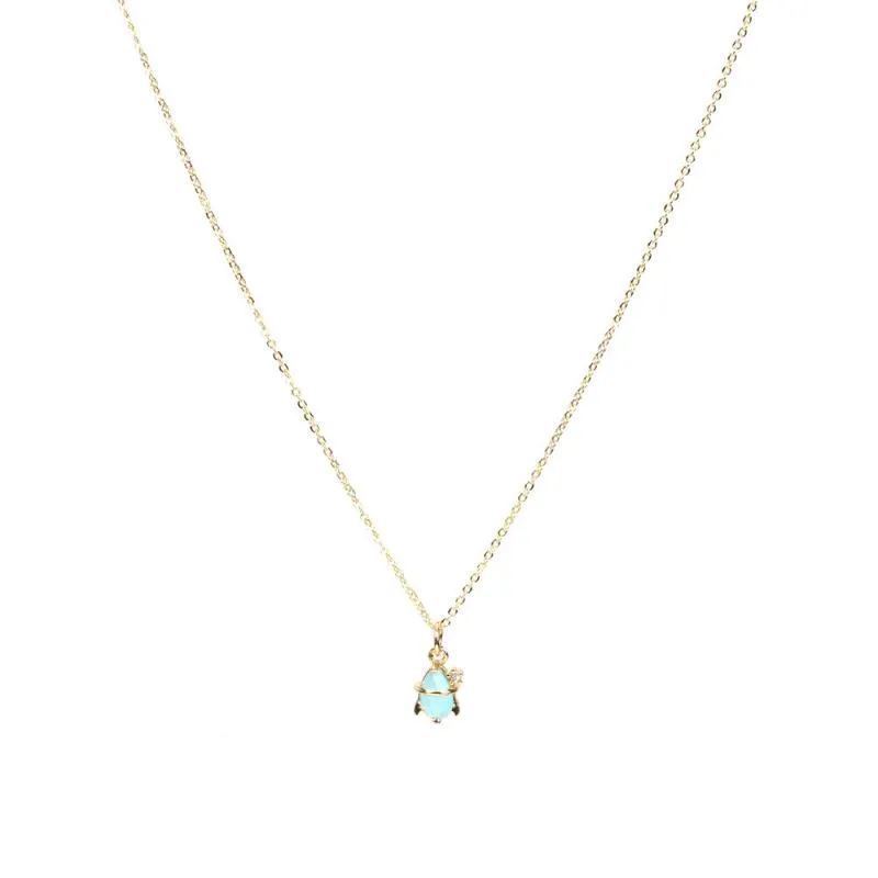 Hänghalsband trendig inlagd zirkon söt mini blå opal raketfartyg charms rymdskeppsplan halsband för kvinnor tjej choker smycken gåva