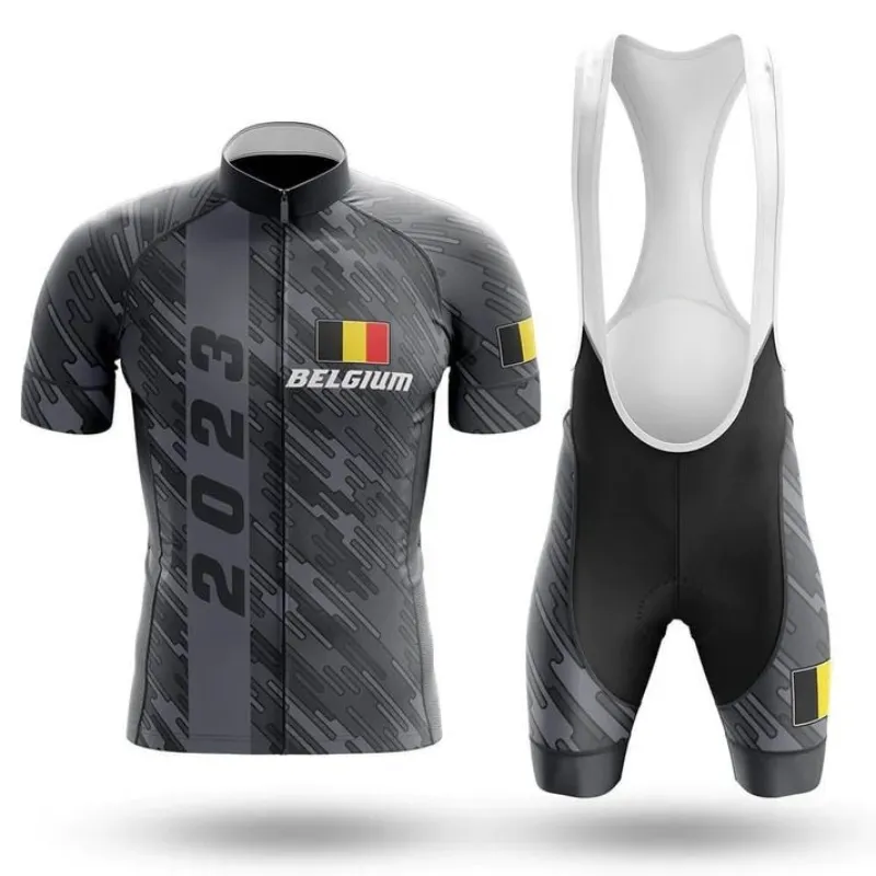 2024 NOWOŚĆ BELGIUM DEAM CYCLLING JERSEY 19D PAD BINKE SETS Szybkie suche ropa Ciclismo Mens Pro Rowling Maillot Culotte Wear