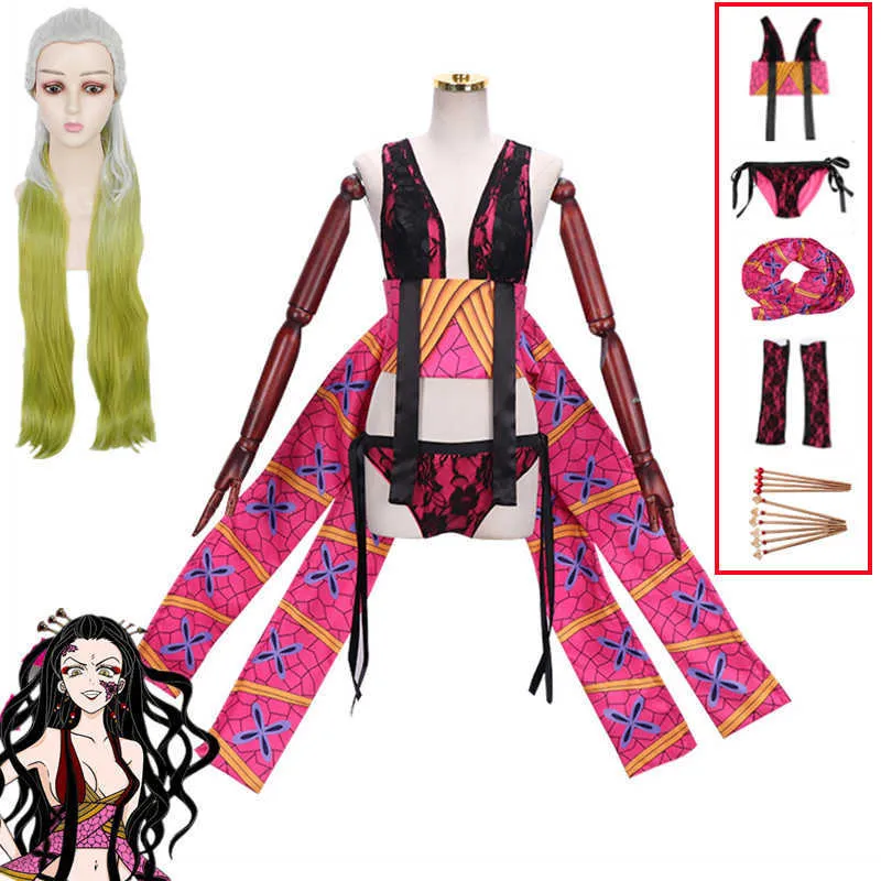 Costumi Anime Stagione 2 Anime Demon Slayers Kimetsu No Yaiba Daki Cosplay Vieni Copricapo Uniforme Sexy Ragazze Donne Vestiti di Halloween Z0301