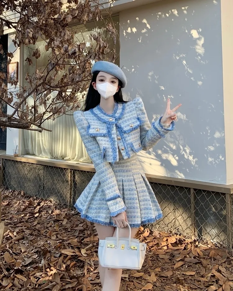 Korean Fashion Sweet Tweed Two Piece Womens With Tassel Detail And Small Fragrance Tweed Detailing Womens Short Jacket, Coat, And Skirt Set 230303 From Bai03, $49.96 | DHgate.Com Korean Fashion Sweet Tweed Two Piece Womens With Tassel Detail And Small Fragrance Tweed Detailing Womens Short Jacket, Coat, And Skirt Set 230303 From Bai03, $49.96 | DHgate.Com