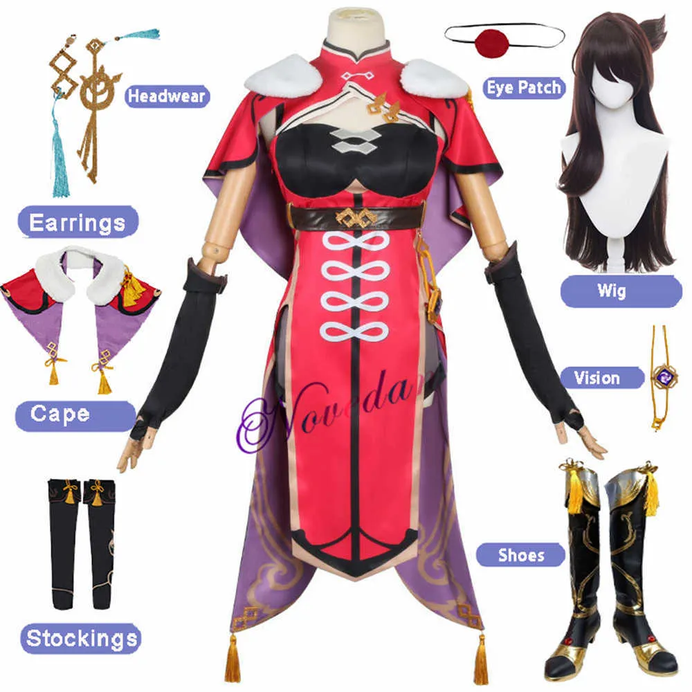 Costumi anime Genshin Impact Beidou Cosplay Vieni Accessori Parrucca Anime Stile cinese Kimono Cosplay Halloween Dress Outfit Set completo Z0301