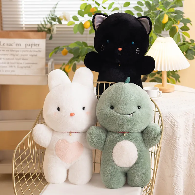 2023 new plush cute kitten doll plush toy black and white dog doll sleeping pillow doll valentine's day gift