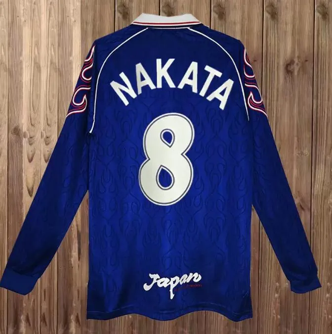 ウェア 98s #8 NAKATA japan soccer uniform shirt JAPAN Retro Football Jersey 1998 L- Iconic Player #8 NAKATA