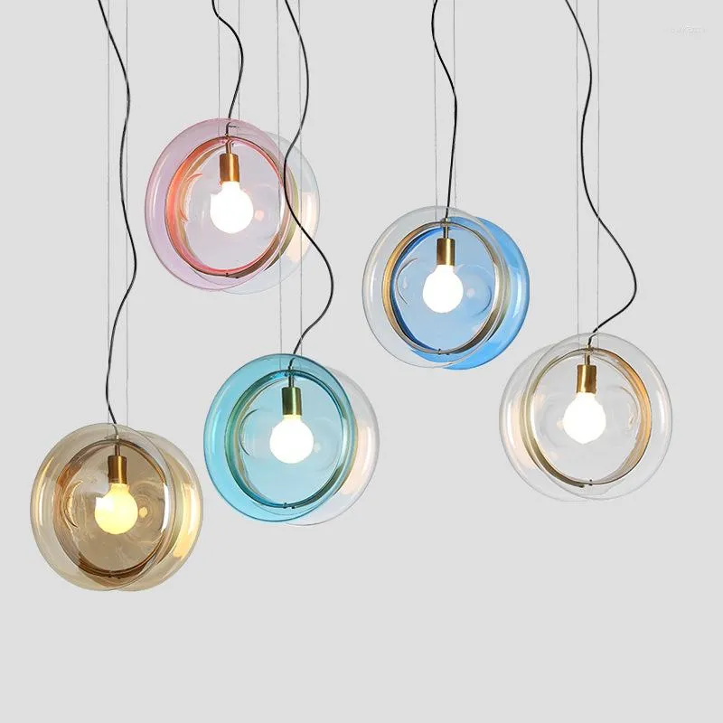Pendellampor modern Lampen Industrieel Glass Home Decoration E27 Light Fixture LED -lampor Luster pendente