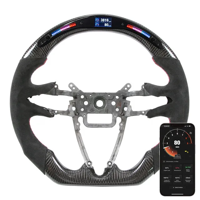 LED Racing Carbon Fiber Steering Wheels for Honda Customized Sport Driving Wheel Accessories