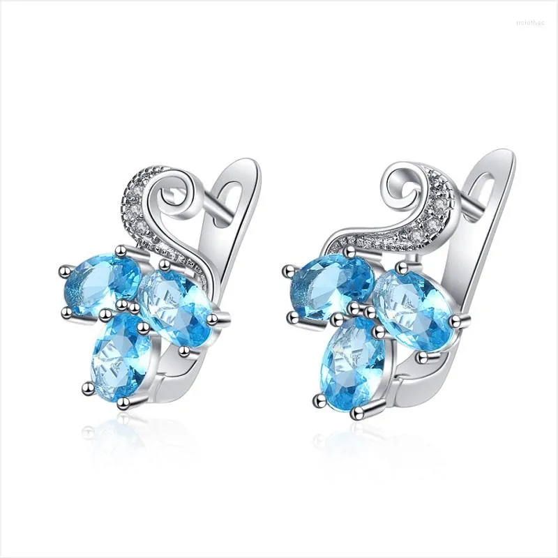 Hoop oorbellen 925 Sterling Silver Elegant Crystal For Women Girls Wedding Engagement Valentijnsdag Gift Fashion sieraden