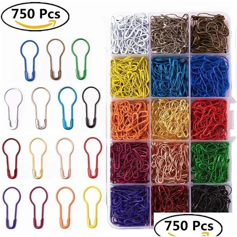 Pins Needles 600 Pieces 20 Colors Assorted Bb Safety Pear Shaped Calabash Pin Knitting Stitch Markers Sewing Making With Storage B Dhfwc