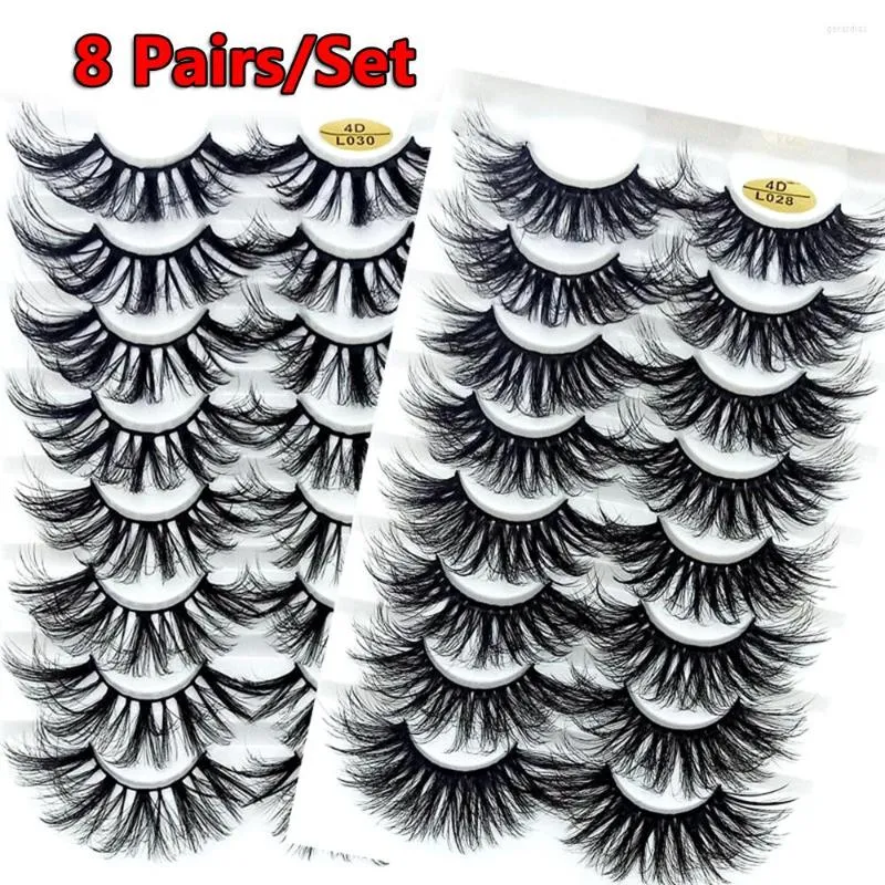 Faux cils 8 paires 4D vison Extension de cils Volume complet épais à la main sans cruauté cils femme outils de maquillage