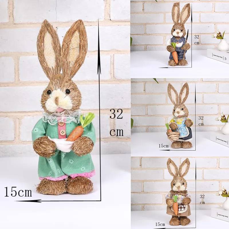 Oggetti Decorativi Figurine 16 Stili Simpatici Conigli Di Paglia