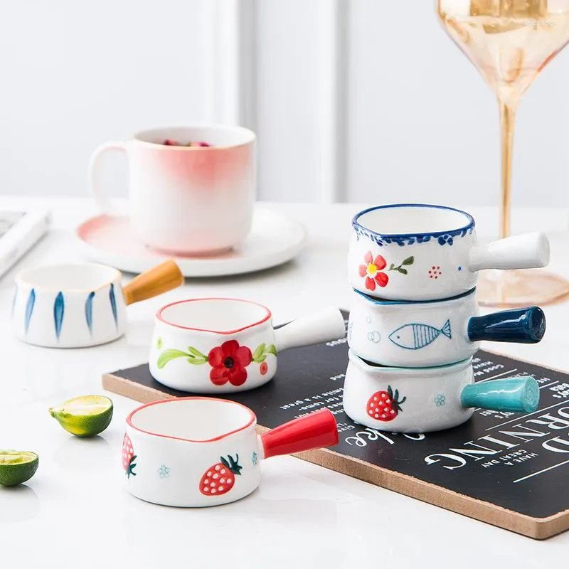 Zestawy naczyń stołowych Kreatywne japońskie ceramiczne małe filiżanki garnka z mlekiem domowym mini zachodni /stek sos łodzią eko przyjazny