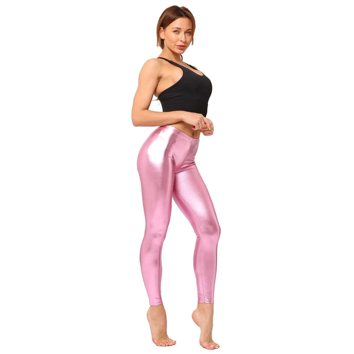 Nuove donne del progettista in similpelle bronzata Leggings multi taglia nightclub color caramello pantaloni slim da donna in pelle sottile non facili da sbiadire pantaloni a nove punte