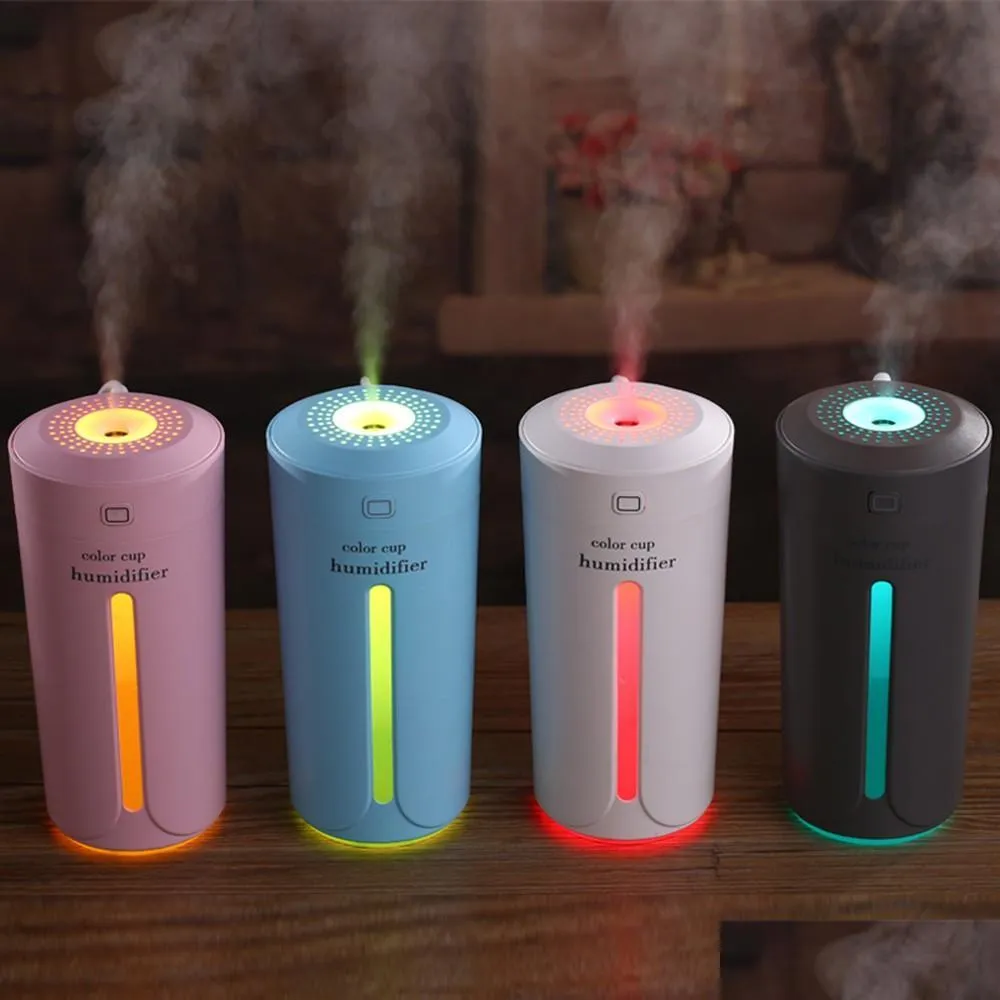 Air Freshener Mini Trasonic Humidifier Aroma Oil Diffuser Aromatherapy Mist Maker 4 Color Portable Usb Humidifiers For Home Car Drop Dhmcq