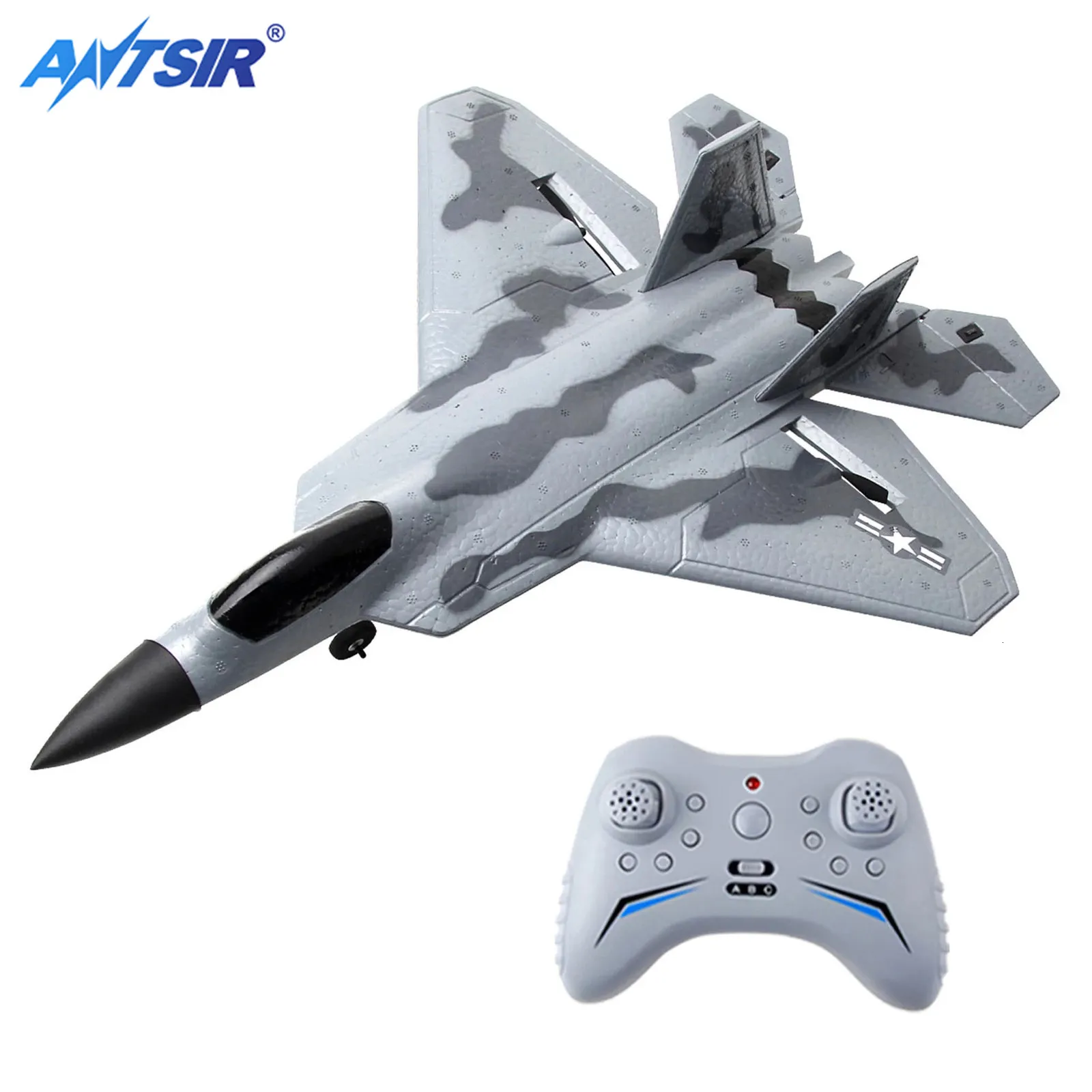 Electric RC Aircraft FX922 RC Plane 2 4G 2CH 4CH Remote Control Airplane F 22 Raptor Fighter EPP Foam Glider Toys for Boys 230303