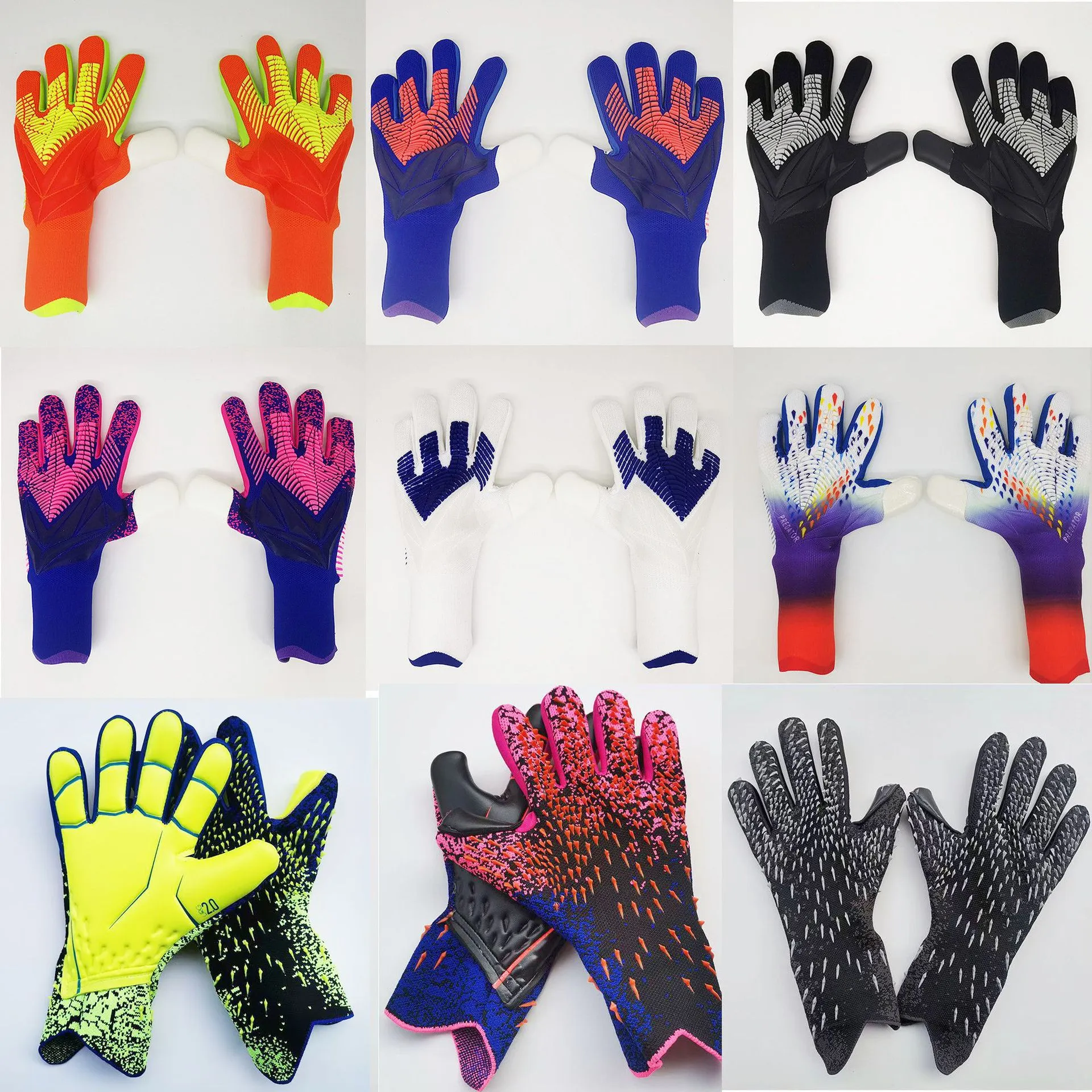 2023 Nuevos guantes de portero Araña Protección para los dedos Predator Keepers guantes Hombres niños Portero Fútbol Guantes De Portero Copa del mundo Scor Guantes