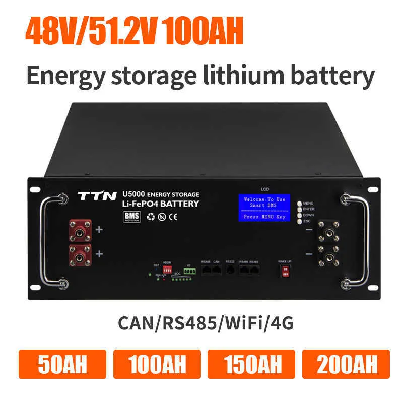 UE 48V 51.2V 200ah Lithium Ion Battery Pack 10kwh LiFePO4 10000