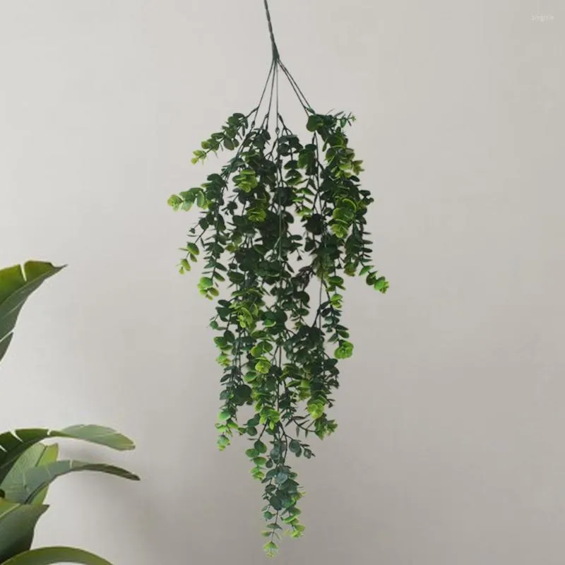 Decorative Flowers Faux Rattan Flexible Easy Care Artificial Hanging Green Eucalyptus Vine Leaves Long Service Life Fake For Garden