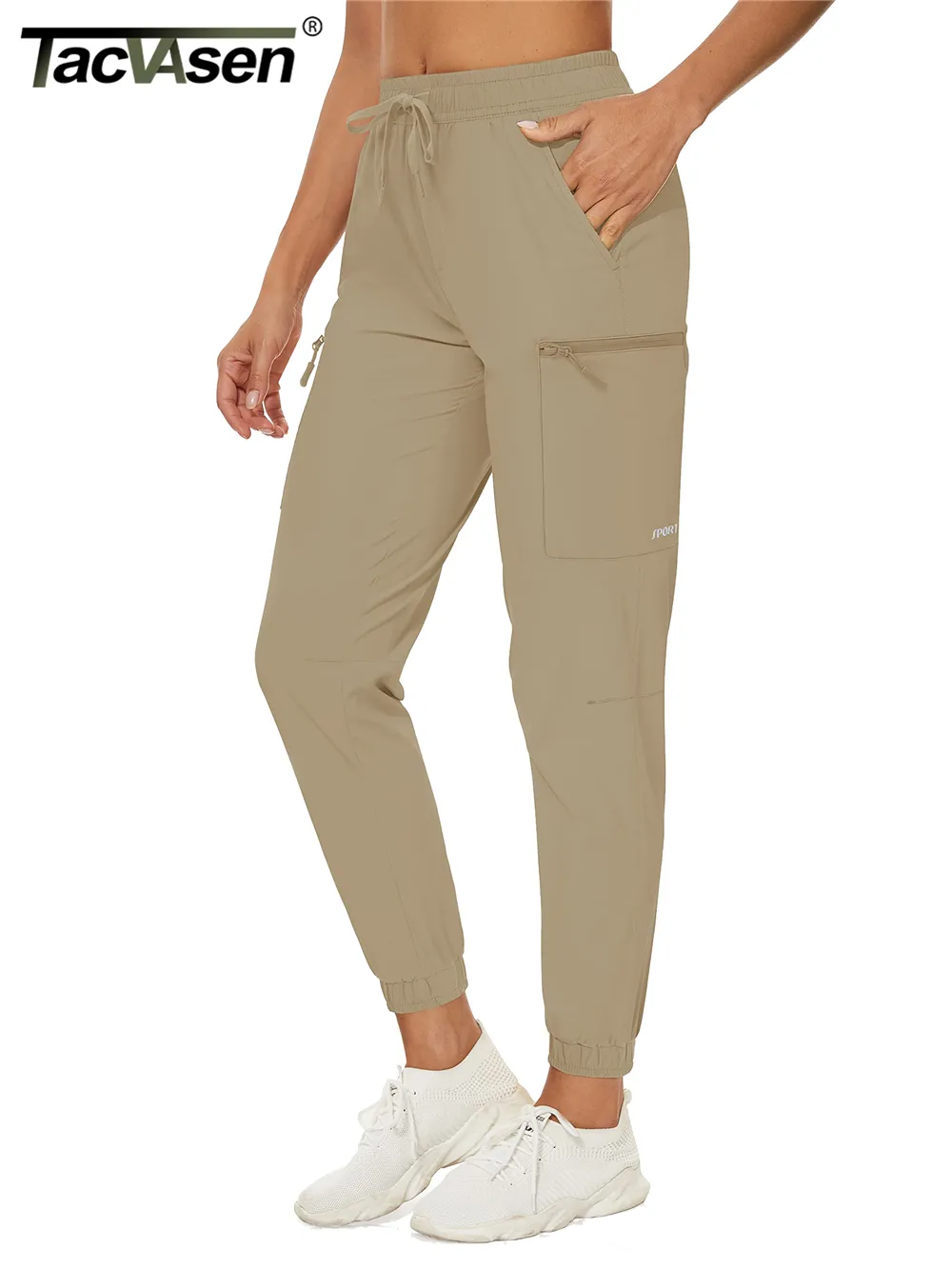 Pantalons pour femmes Capris TACVASEN Cargo Joggers Pantalons de survêtement légers à séchage rapide Pantalons de randonnée en plein air Athletic Gym Workout Lounge Pantalons décontractés 230306