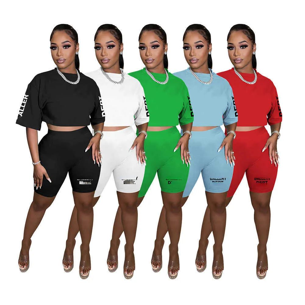 Nieuwe zomer dames g geprint tracksuits short pant tweedelig outfits mode korte mouw shorts set