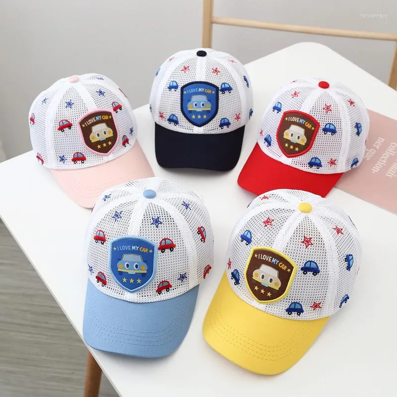 Ball Caps Toddler Boy Girl Baseball Summer Embroidered Cartoon CarFull Net Cap For Children Handsome Outing Kids Baby Sun Hat