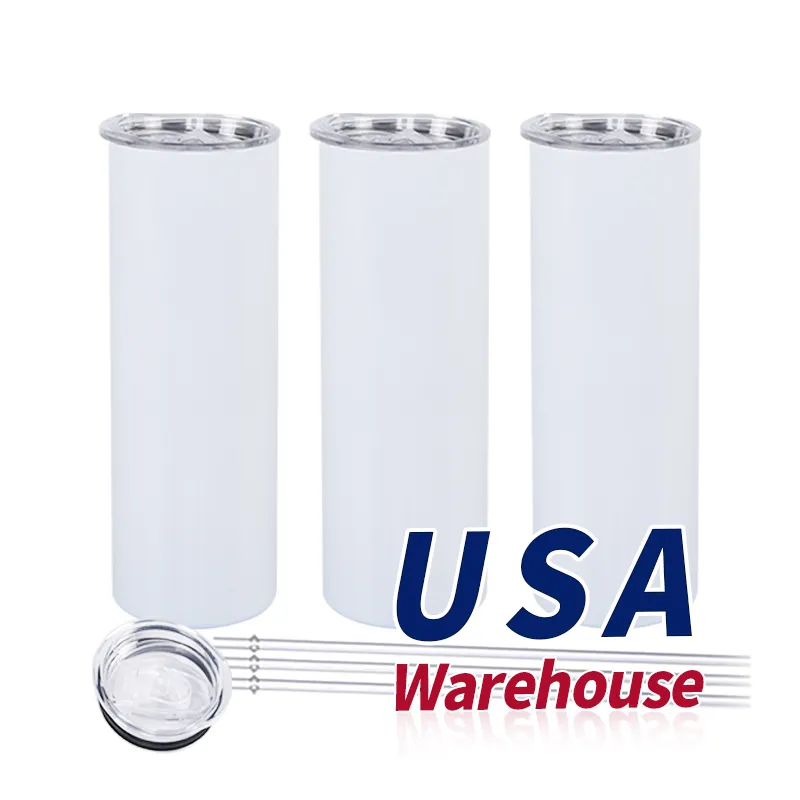 USA CA Wreshouse 20oz Rechte Blank RVS Blanks Sublimatie Geïsoleerde Tumblers Cups