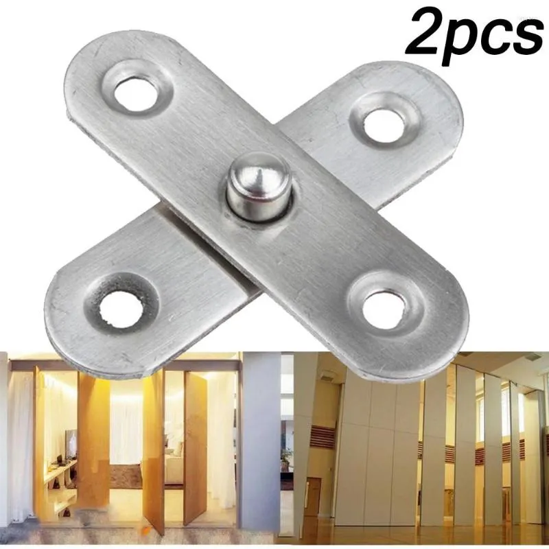 Bath Accessory Set 2pcs Stainless Steel 360 Degree Rotating Door Pivot Hinge Tone Rotary Folding Hinges For Kitchen Cabinets Furniture