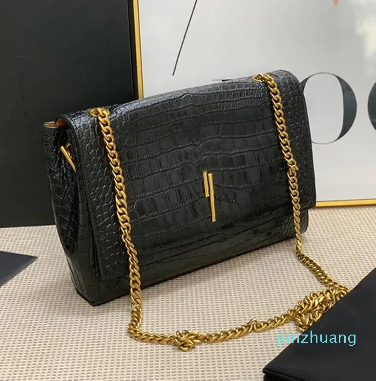 Bolsa de cadeia grande Mensageiro Bolsas de Crossbody Moda de dois lados Nubuck Nubuck Bolsa de ombro preto Gold 88 FLAP quadrado Bolsas de telefone celular Carteiras