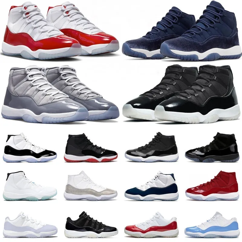 Jumpmans 11 11s Mężczyzn Buty koszykówki Kobiety Buci Butaki Cherry Pure Violet Retro Cool Grey Outdoor Sports High Blue Moon Midnight Bawan Niski 36-47