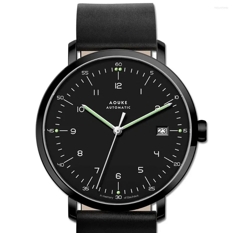 Armbanduhren Aouke Automatische Uhr für Männer mechanischer Selbst Wind Ultradünne Handgelenks Uhren Leder Band Klassische Armbanduhr Relogio Masculino