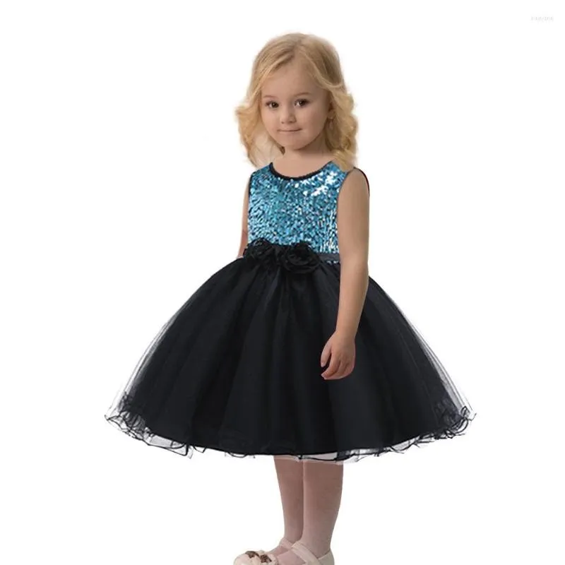 Flickaklänningar Kids julklänning Halloween Celebration Ball Gowns Sequines Party Kne-Length Formella kläder Barn 2-10 år