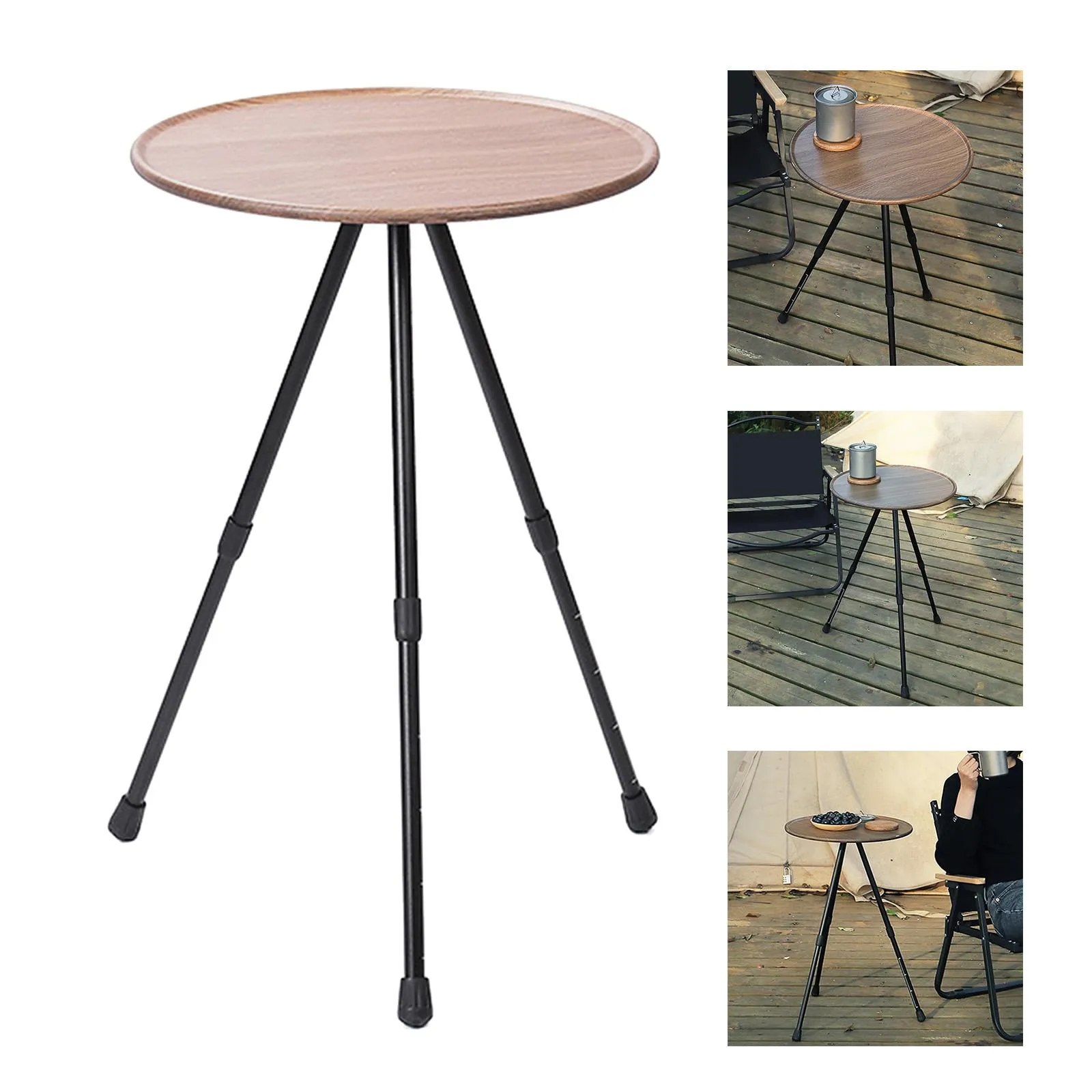 Foldable Camping Table Retractable Portable Outdoor Camping Three-Legged Dining Table for Beach Barbecue Camping Outdoor Picnic
