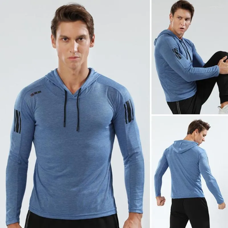 Sudaderas con capucha para hombre, sudadera con cordón de manga larga elástica fina de otoño para hombre, sudadera deportiva para correr, ejercicio, gimnasio, entrenamiento