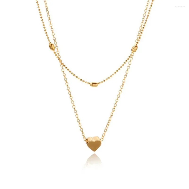 Choker 2023 Valentine's Day Gift Simple Double Lay Love Heart Necklace For Women