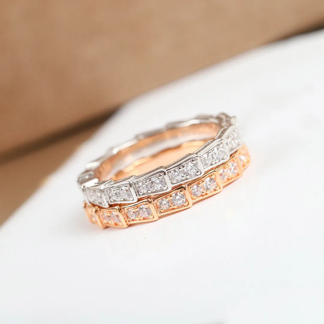 2023 Luxury quality charm punk band ring with diamond in two colors plated have stamp normal box PS3201A