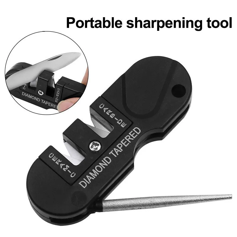 Portable Outdoor Sharpeners Multifunctional Camp Tool for Hunting and Cooking Tungsten Steel Materials Knife Sharpening Tool