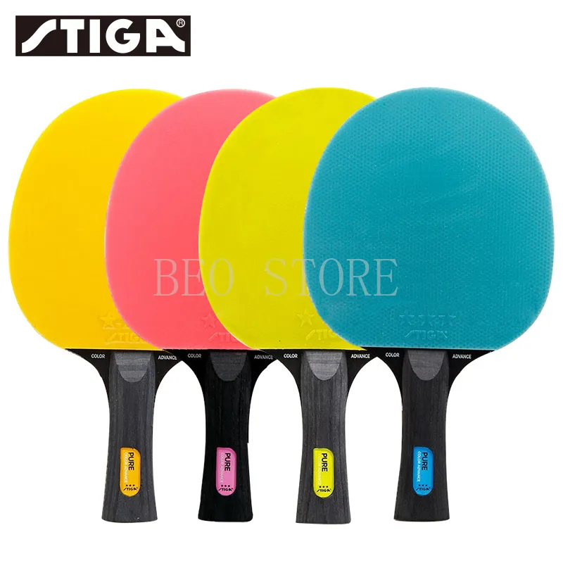 Table Tennis Raquets STIGA Pure Colorful Racket Pimples In Rubber Professional Original Stiga Rackets Ping Pong Paddle Bat 230307