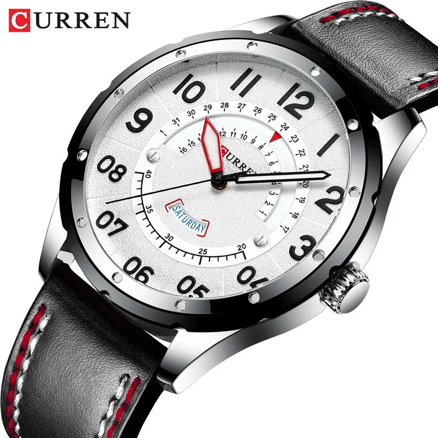 Curren Mens Watch Top Luxury Brand Men Кожаные часы повседневные квартальные наручные часы для мужчин Relogio Masculino Clock Male Business259x