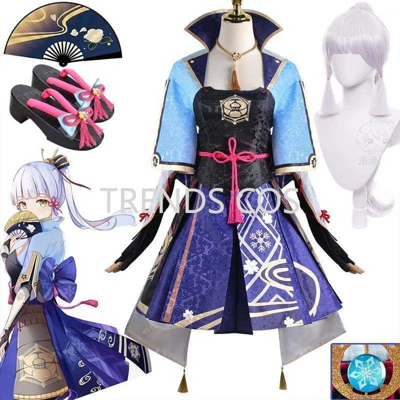 Anime Costumes Game Genshin Impact Kamisato Ayaka Cosplay Come Ayaka Outfit Fan Dress Wig Cosplay Anime for Halloween Role Play Comic Con Z0301