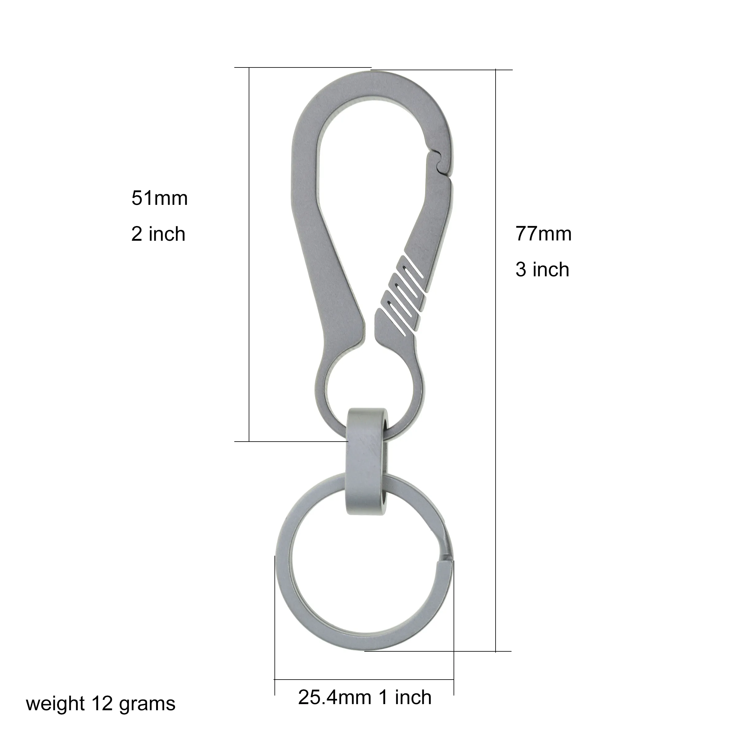 Key Rings Extra light weight titanium oval drop snap spring Lock Carabiner split ring Clasp Keychain FOB EDC house warming gif