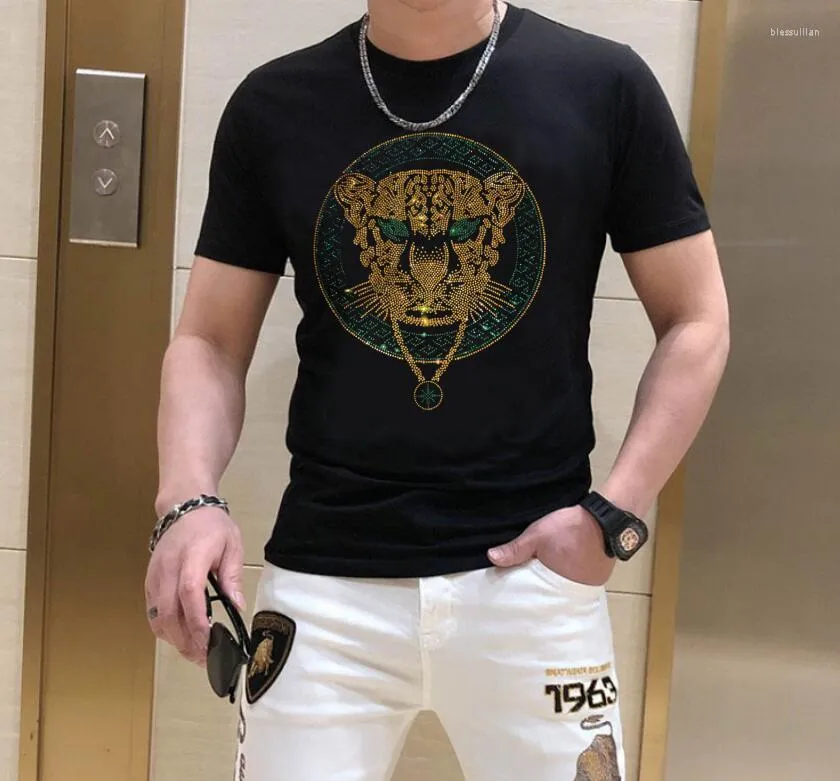 Men's T Shirts 2023 Tops Pullover Designer Rhinestone T-shirt Streetwear Men Clothing Size S-4XL