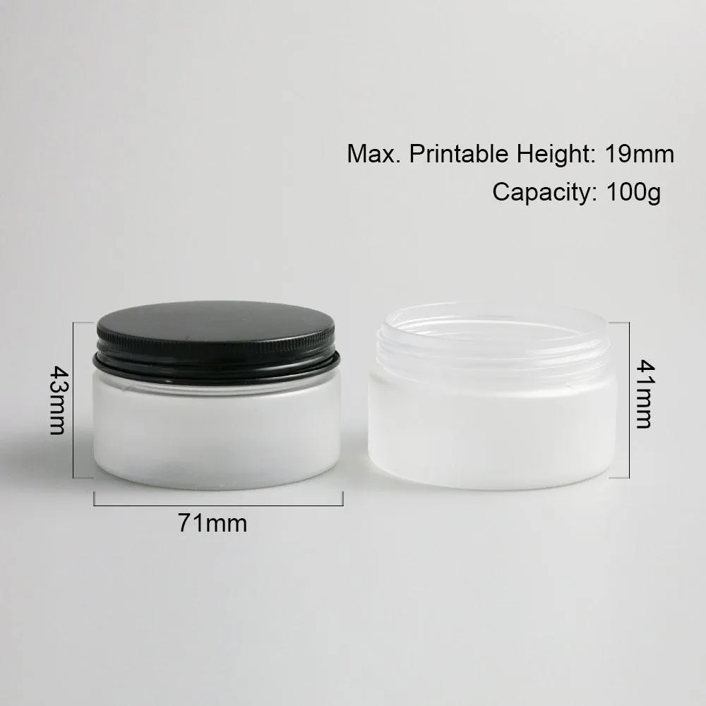 Récipients de crème cosmétique vides en gros de givre pots de crème 100cc 100ml pour les bouteilles en plastique d'emballage de cosmétiques avec des couvercles en métal 24 x 100g