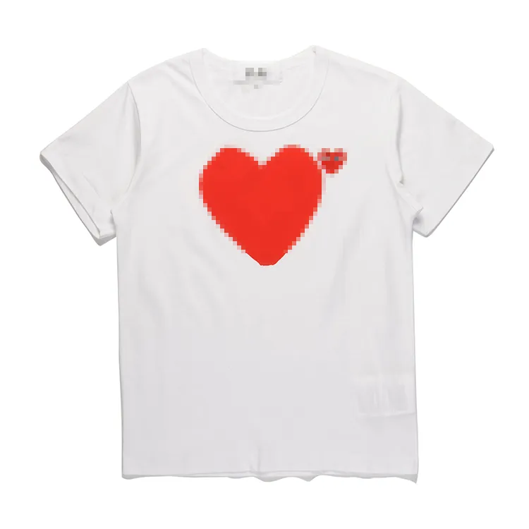 Designer TEE Men's T-Shirts Com Des Garcons PLAY Twin Heart Short Sleeve T-shirt White Size XL Brand