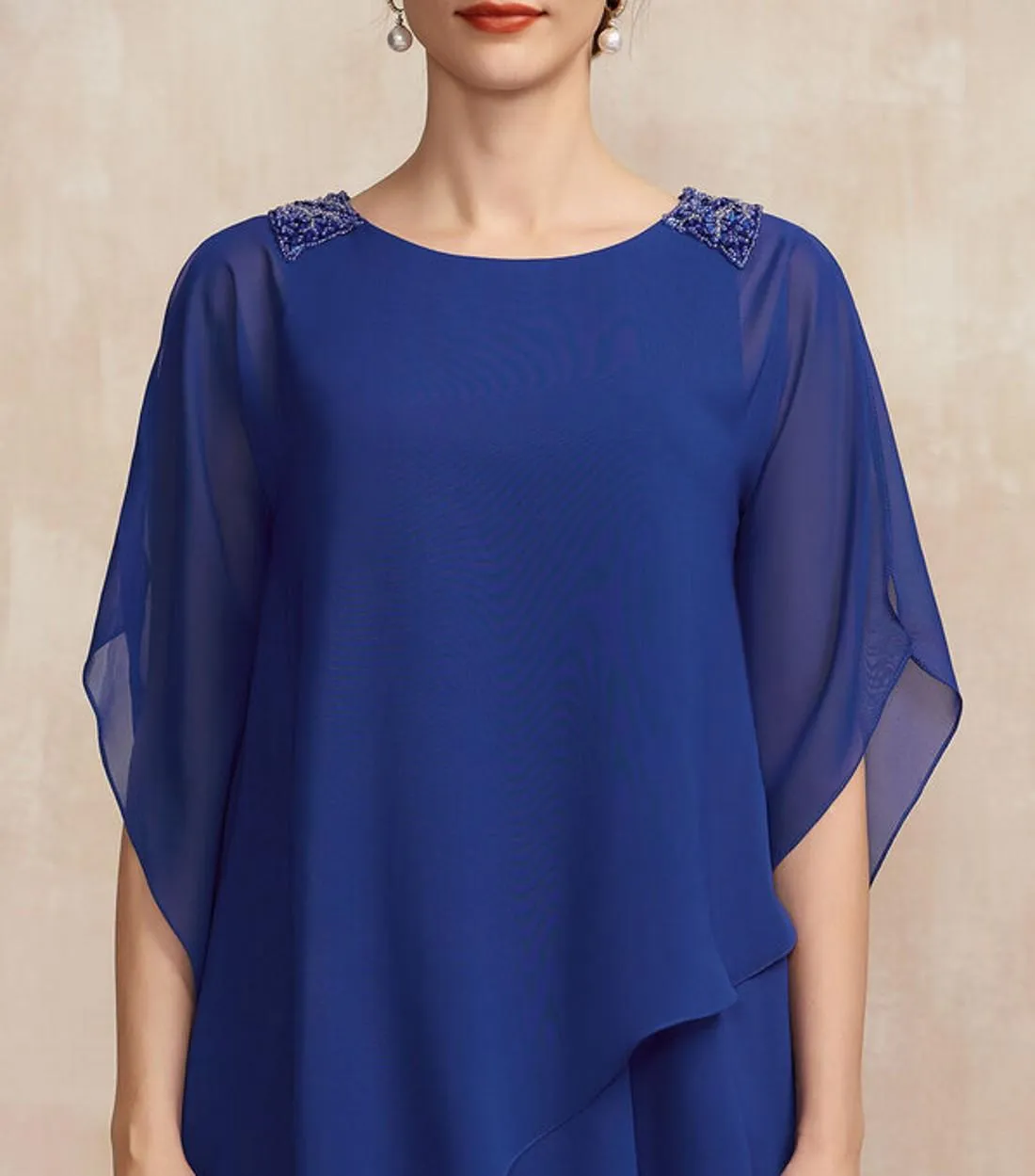 Blue Chiffon Tea Length Mother Of The Bride Dress ... From  Donnaweddingdress26, $100.5