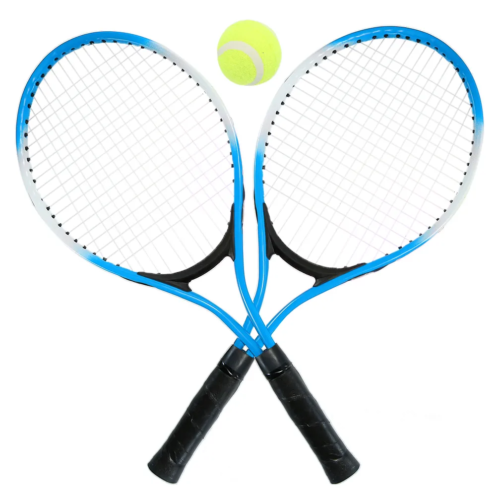 テニスラケット2 PCS高品質のトレーニングラケットジュニアテニスラケット子供向け青少年の子供用テニスラケットキャリーバッグ230307